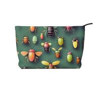 Trousse de toilette portable à motif aigle sous les étoiles - Grande capacité - En velours côtelé - Avec fermeture éclair - Trousse de toilette de voyage, Atlas des insectes, Taille unique