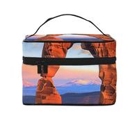 Trousse de toilette portable à rabat avec poignée pour femme et utilisation quotidienne, Arches National Park, Taille unique, Trousse de maquillage