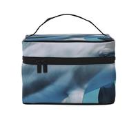 Trousse de toilette portable à rabat avec poignée pour femme et utilisation quotidienne Motif baseball et gants, Dauphin 3D unique., Taille unique, Trousse de maquillage