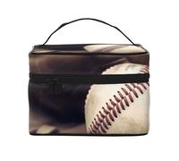 Trousse de toilette portable à rabat avec poignée pour femme et utilisation quotidienne Motif baseball et gants, Baseball et gant, Taille unique, Trousse de maquillage