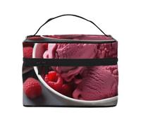 Trousse de toilette portable à rabat avec poignée pour femme et utilisation quotidienne Motif Père Noël, Raspberry Ice Cream, Taille unique, Trousse de maquillage