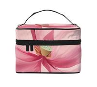 Trousse de toilette portable à rabat avec poignée pour femme - Motif bouleau, Fleur de lotus 1, Taille unique, Trousse de maquillage