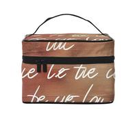 Trousse de toilette portable à rabat avec poignée pour femme Motif hortensia Rose, Let All You Do Be Done With Love, Taille unique, Trousse de maquillage