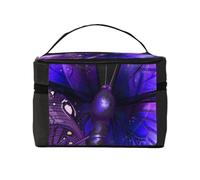 Trousse de toilette portable à rabat avec poignée pour femme - Motif tournesol, Butterfly 1, Taille unique, Trousse de maquillage