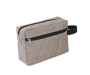 Trousse de toilette portable double couche pour femme et homme - Multifonction - Numérique - Sac de rangement de voyage - 1 alésage - Embrayage centrifuge, kaki, Taille unique