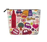 Trousse de toilette portable en anglais en forme de faux chanvre, grande trousse de maquillage résistante à l'eau, trousse de toilette de voyage