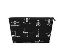 Trousse de toilette portable en cuir avec motif tête de mort pour homme et femme, Argenté., Taille unique
