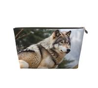 Trousse de toilette portable en cuir avec motif tournesol, Snow Mountain Wild Wolf, Taille unique