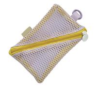 Trousse de toilette portable en maille légère et pratique pour changer les pièces de monnaie - Petit article organisé pour l'école ou un usage quotidien - Cosmétique compact, violet clair