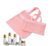 Trousse de Toilette Portable en Maille pour Femme, Trousse de Toilette zippée avec poignée pour Concert, Festival, école, Stade, Gym, Travail, Avion, Vacances, Plage, Refer to Description