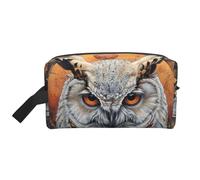 Trousse de toilette portable en tissu Oxford avec imprimé croyances chouettes pour produits de toilette