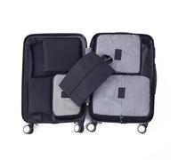 Trousse de Toilette Portable étanche et Robuste, Grande capacité, Organisateur de Voyage Polyvalent, Ensemble de Sacs pour boîte de Rangement de 18 à 32 Pouces, 7 pièces (Noire)