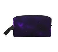 Trousse de toilette portable grande capacité Motif galaxie étoilée Violet
