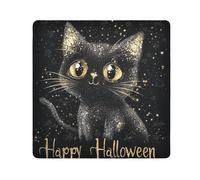 Trousse de toilette portable Happy Halloween chat noir en tissu pour appareil photo 55,1 x 55,1 cm