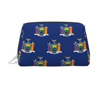 Trousse de toilette portable pour femme avec drapeau de l'État de New York - Idéal pour le voyage, Argenté., Taille unique, Trousse de toilette
