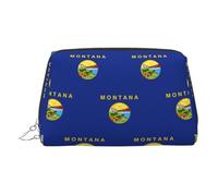Trousse de toilette portable pour femme Motif drapeau de l'État du Montana, Argenté., Taille unique, Trousse de toilette