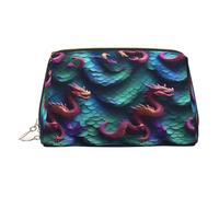 Trousse de toilette portable pour femme Motif écailles de dragon magique 3D, doré, Taille unique, Trousse de toilette
