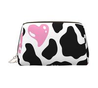 Trousse de toilette portable pour femme Motif vache à lait Noir Blanc, doré, Taille unique, Trousse de toilette