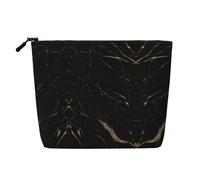 Trousse de toilette pour femme avec motif herbe de cochon d'Inde, trousse de toilette simple couche, adaptée pour le rangement quotidien, les voyages et les voyages d'affaires., Marbre noir doré