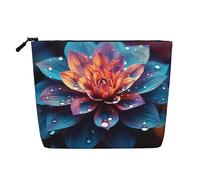 Trousse de toilette pour femme - Motif yeux effrayants - Portable - Organiseur quotidien avec fermeture éclair, Belle fleur colorée, Taille unique