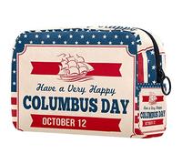 Trousse de Toilette pour Femme, Trousse de Maquillage, Trousse de Toilette spacieuse, Cadeau de voyageJour de Christophe Colomb