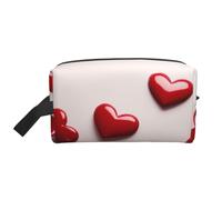 Trousse de toilette pour femmes et hommes - Trousse de maquillage de voyage - Organisateurs de maquillage - Trousse de toilette à suspendre - Grande capacité pour les voyages, Cœur rouge, Taille