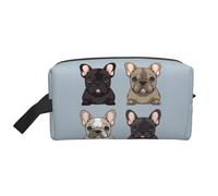 Trousse de toilette pour femmes et hommes - Trousse de maquillage de voyage - Organisateurs de maquillage - Trousse de toilette à suspendre avec grande capacité pour les voyages, Bouledogue français,