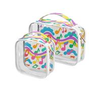 Trousse de toilette pour homme avec motif de notes colorées et approuvées par la TSA - Résistante à l'eau - Trousse de voyage pour le rasage