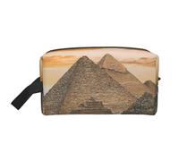 Trousse de toilette pour homme et femme - Trousse de maquillage de voyage - Organiseur de maquillage - Tournesol - Noir et gris - Grande capacité pour voyage, Pyramide égyptienne vintage, Taille