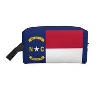 Trousse de toilette pour homme, trousse de toilette de voyage spacieuse avec drapeau de l'État de la Caroline du Nord pour femme, blanc, Taille unique