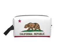 Trousse de toilette pour homme, trousse de toilette de voyage spacieuse avec motif drapeau de l'État de Californie, blanc, Taille unique