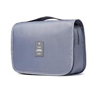 Trousse de Toilette pour Hommes et Femmes,YumSur étanche Voyage Pliable Cosmétique Sac Grande Capacité Organisateur pour Gymnastique Business et Vacance, avec Crochet et poignée（Gris）