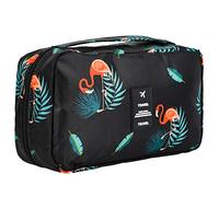 Trousse de Toilette pour Hommes et Femmes,YumSur étanche Voyage Pliable Cosmétique Sac Grande Capacité Organisateur pour Gymnastique Business et Vacance, avec Crochet et poignée (Black Toiletry Bag)