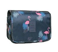 Trousse de Toilette pour Hommes et Femmes,YumSur étanche Voyage Pliable Cosmétique Sac Grande Capacité Organisateur pour Gymnastique Business et Vacance, avec Crochet et poignée (Motif Oiseau Bleu)