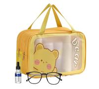 Trousse de toilette pour les voyages - Sac de rangement de voyage de grande capacité, pochette de douche, pochette de rangement portable pour shampooing, lotions, nettoyants pour le visage, Jaune