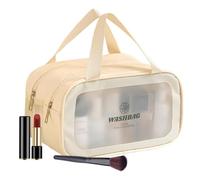 Trousse de toilette pour voyage Sac de voyage Sac de transport Grande Capacité Sac tactile Portable Sac de shampooing cosmétique pour lotions Nettoyant pour le visage, beige, Voir description, Voir