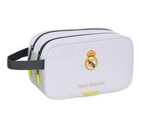 Trousse de Toilette Real Madrid Saison 25/26 pour Voyage, Salle de Sport et Salle de Bain - Trousse de Toilette Real Madrid avec Compartiments, poignée à Suspendre et Fermeture zippée