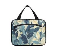 Trousse de toilette rétro en forme de plume à suspendre pour femme avec crochet, sac de rangement de maquillage chic pour papa, salle de sport, organisateur de maquillage, para L, Motif feuilles rétro