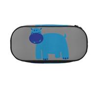 Trousse de toilette réutilisable avec motif hippopotame mignon et élégant pour l'école, les étudiants, les stylos, le maquillage et les articles de toilette, Noir , Taille unique, Organiseur de sac