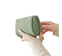 Trousse de Toilette Sac à cosmétiques for Femmes, Sac de Maquillage de Couleur Unie, Pochette de Toilette, Trousse à Maquillage étanche(Green)