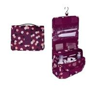 Trousse De Toilette Sac à cosmétiques Multifonction, Sac de Maquillage Voyage, Organisateur Toilette, Kit d'hygiène beauté, Sacs Mallette Rangement(Red Wine Flowers)