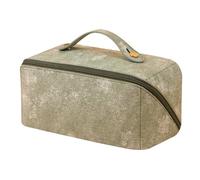 Trousse de Toilette Sac de Maquillage en Cuir PU, Sac de Voyage Portable for Lavage de cosmétiques, Organisateur de Produits de Toilette, boîte de Rangement for Femmes, Grande capacité(Green)