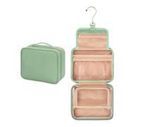 Trousse de toilette - Sac de voyage suspendu avec crochet | Sac de maquillage pliable à 3 compartiments | Trousse de maquillage portable | Sac de rangement cosmétique imperméable pour aller aux