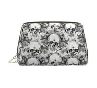 Trousse de toilette squelette crâne, organisateur de maquillage pour pinceaux de maquillage, rouges à lèvres, doré, Taille unique, Trousse de toilette