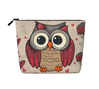 Trousse de toilette squelette intéressante pour femme, trousse de maquillage de voyage, organiseur quotidien avec fermeture éclair, Love Owl, Taille unique