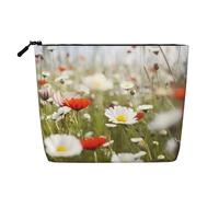 Trousse de toilette squelette intéressante pour femme, trousse de maquillage de voyage, organiseur quotidien avec fermeture éclair, Fleurs de prairie et marguerites, Taille unique