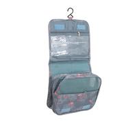 Trousse de Toilette Suspendue Étanche Grand Format de Voyage | Polyester Bleu, Compartiments Multiples, Crochet Intégré et Poignée, Rangement Cosmétique pour Famille et Salle de Bain