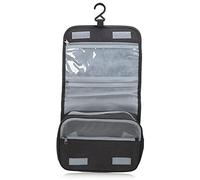 Trousse de Toilette Suspendue Pliable de Grande capacité, avec Couche intermédiaire en Grille, pour Hommes et Femmes Voyageurs, 21x22cm