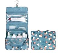 Trousse de Toilette Suspendue, Sac de Rangement Multifonction Imperméable pour Voyage, Organisateur de Maquillage et Produits de Soin avec Crochet, Pochettes Transparentes et Filet (A09)