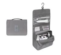 Trousse de Toilette Suspendue, Sac de Rangement Multifonction Imperméable pour Voyage, Organisateur de Maquillage et Produits de Soin avec Crochet, Pochettes Transparentes et Filet (A08)